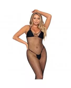 LEG AVENUE - GEWEBTES TWIST-NET-MAXIKLEID, EINE GRÖSSE