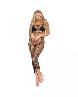 LEG AVENUE - HORIZONTALES NETZ-MAXIKLEID, EINE GRÖSSE