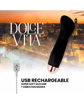DOLCE VITA - AUFLADBARER VIBRATOR EINE SCHWARZE 7-GESCHWINDIGKEIT