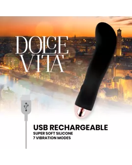 DOLCE VITA - AUFLADBARER VIBRATOR ZWEI SCHWARZ 7 GESCHWINDIGKEIT