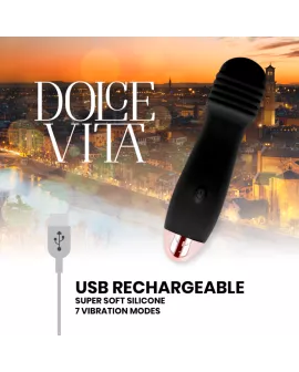 Dolce Vita Aufladbarer Vibrator Drei Schwarz - 7 Geschwindigkeiten