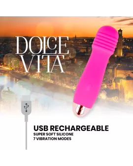 Dolce Vita - Aufladbarer Vibrator Rosa 7 Geschwindigkeiten