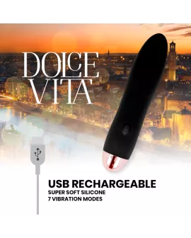 Dolce Vita Aufladbarer Vibrator Vier Schwarz - 7 Geschwindigkeiten