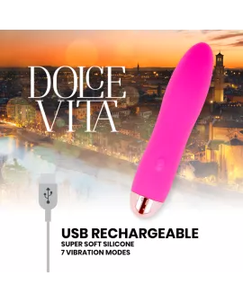 Dolce Vita Aufladbarer Vibrator Vier Rosa - 7 Geschwindigkeiten