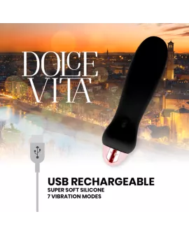 Dolce Vita - Aufladbarer Vibrator Fünf Schwarz - 7 Stufen