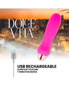 Dolce Vita - Aufladbarer Vibrator Rosa 7 Geschwindigkeiten