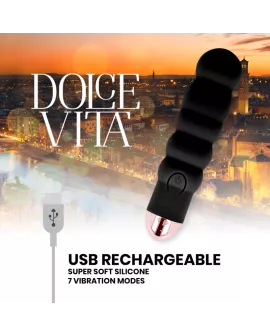 Dolce Vita - Sechs Vibrator Schwarz - 7 Geschwindigkeiten