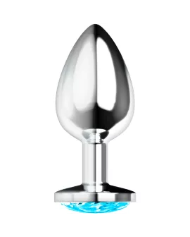 OHMAMA Analplug mit blauem Kristall - Größe L