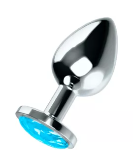 OHMAMA Analplug mit blauem Kristall - Größe L