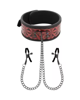 BEGME - Red Edition Halsband mit Nippelklemmen - Neoprenfutter