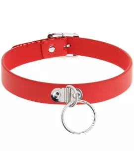 Coquette Chic Desire - Rote Vegane Leder-Halskette Fetisch