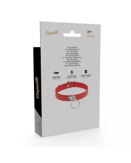 Coquette Chic Desire - Rote Vegane Leder-Halskette Fetisch