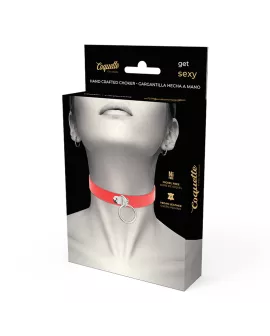 Coquette Chic Desire - Rote Vegane Leder-Halskette Fetisch