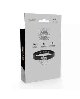 Coquette Chic Desire - Doppelring-Halsband aus veganem Leder