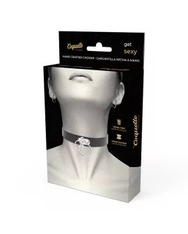 Coquette Chic Desire - Doppelring-Halsband aus veganem Leder
