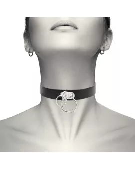 Coquette Chic Desire - Doppelring-Halsband aus veganem Leder