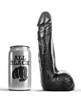 ALL BLACK - Weicher Schwarzer Realistischer Dildo 20 cm