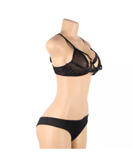 Subblime Zweiteiliges Set - Transparenz-BH und S/M-String