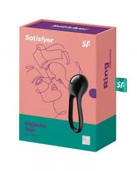 SATISFYER - MAJESTIC DUO RING VIBRATOR SCHWARZ