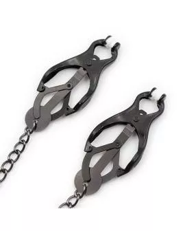 OHMAMA FETISH - Japanische Nippelklammern mit schwarzer Kette