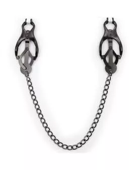 OHMAMA FETISH - Japanische Nippelklammern mit schwarzer Kette