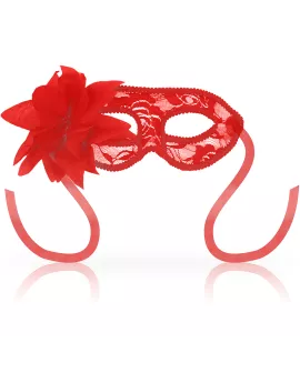 OHMAMA - Erotik Maske mit Spitze und Roten Blumen