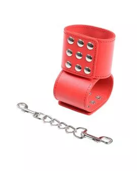 OHMAMA FETISH - Rote Handschellen mit Schnappverschluss
