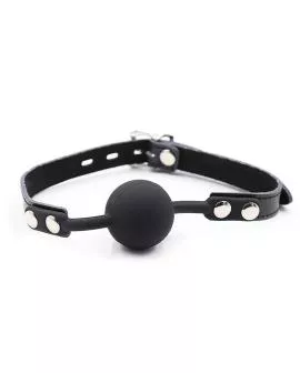 OHMAMA FETISH - Silikon-Ballgag mit Leder-Gürtel & Schloss