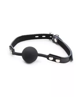 OHMAMA FETISH - Silikon-Ballgag mit Leder-Gürtel & Schloss