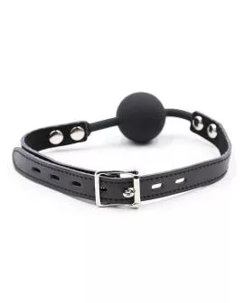 OHMAMA FETISH - Silikon-Ballgag mit Leder-Gürtel & Schloss