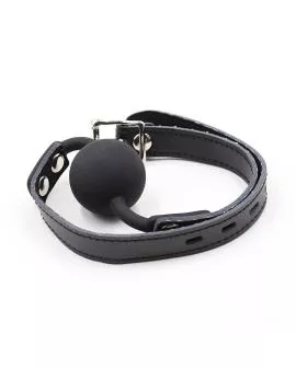 OHMAMA FETISH - Silikon-Ballgag mit Leder-Gürtel & Schloss