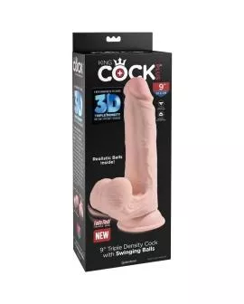 KING COCK - PLUS 3D DILDO SWINGING BALLS 20.3 CM