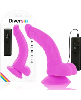 Diversia Flexibler Vibrierender Dildo Lila 21,5 cm - Ø 4,5 cm