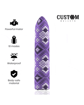 Custom Bullets - Aufladbarer Lila Snake Magnetic Bullet 10V