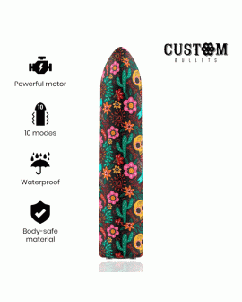 CUSTOM BULLETS - FLORAL RECHARGEABLE BULLET 10 INTENSITIES