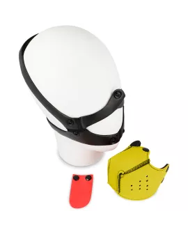 OHMAMA Erotik Fetisch Hunde Maulkorb - Gelb