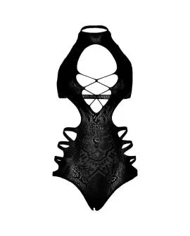 Leg Avenue Cut-Out Strappy Bodysuit - One Size Schwarz