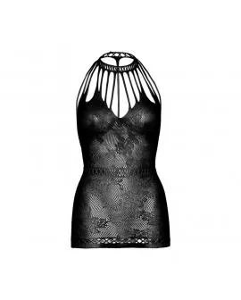 LEG AVENUE - SPITZEN-MINIKLEID MIT AUSSCHNITT, EINE GRÖSSE - SCHWARZ