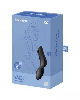 SATISFYER - CURVY TRINITY 2 AIR PULSE VIBRATOR SCHWARZ
