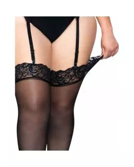 Leg Avenue - Schwarze Nylons Strümpfe mit Spitzenabschluss