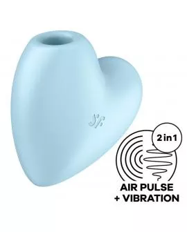 SATISFYER - CUTIE HEART AIR PULSE STIMULATOR & VIBRATOR BLAU