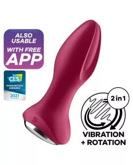 Satisfyer Rotator Plug 2+ - Vibrierender App-Plug Rot