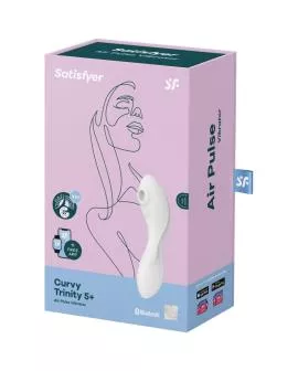 SATISFYER - CURVY TRINITY 5 AIR PULSE STIMULATOR & VIBRATOR APP WEISS
