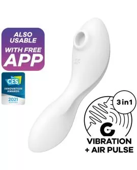 SATISFYER - CURVY TRINITY 5 AIR PULSE STIMULATOR & VIBRATOR APP WEISS