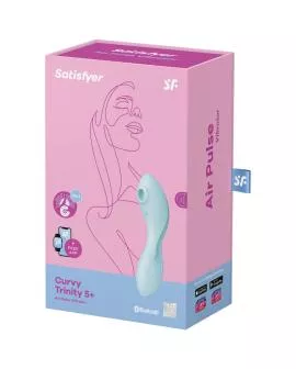 SATISFYER - CURVY TRINITY 5 AIR PULSE STIMULATOR & VIBRATOR APP BLAU
