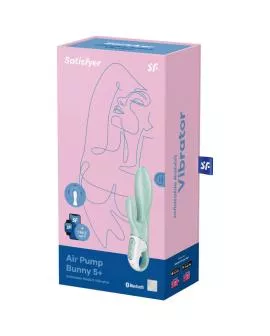 Satisfyer Air Pump Bunny 5+ - Aufblasbarer Kaninchenvibrator mit App - Grün