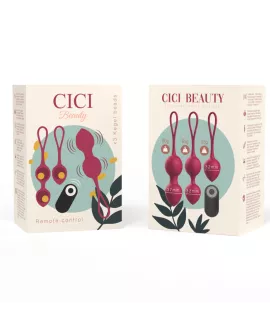 CICI Beauty - 3 Vibrierende Silikon Kegelperlen Fernbedienung