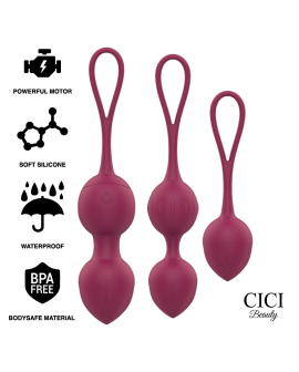 CICI Beauty - 3 Vibrierende Silikon Kegelperlen Fernbedienung