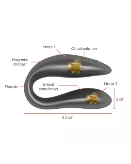 Oninder Lisboa G-Spot-Klitoralstimulator Schwarz - App