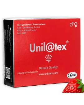 UNILATEX Rot Erdbeere Kondome - 144 Stück